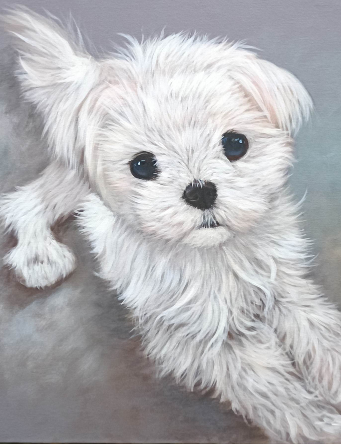 Photo to painting of a dog